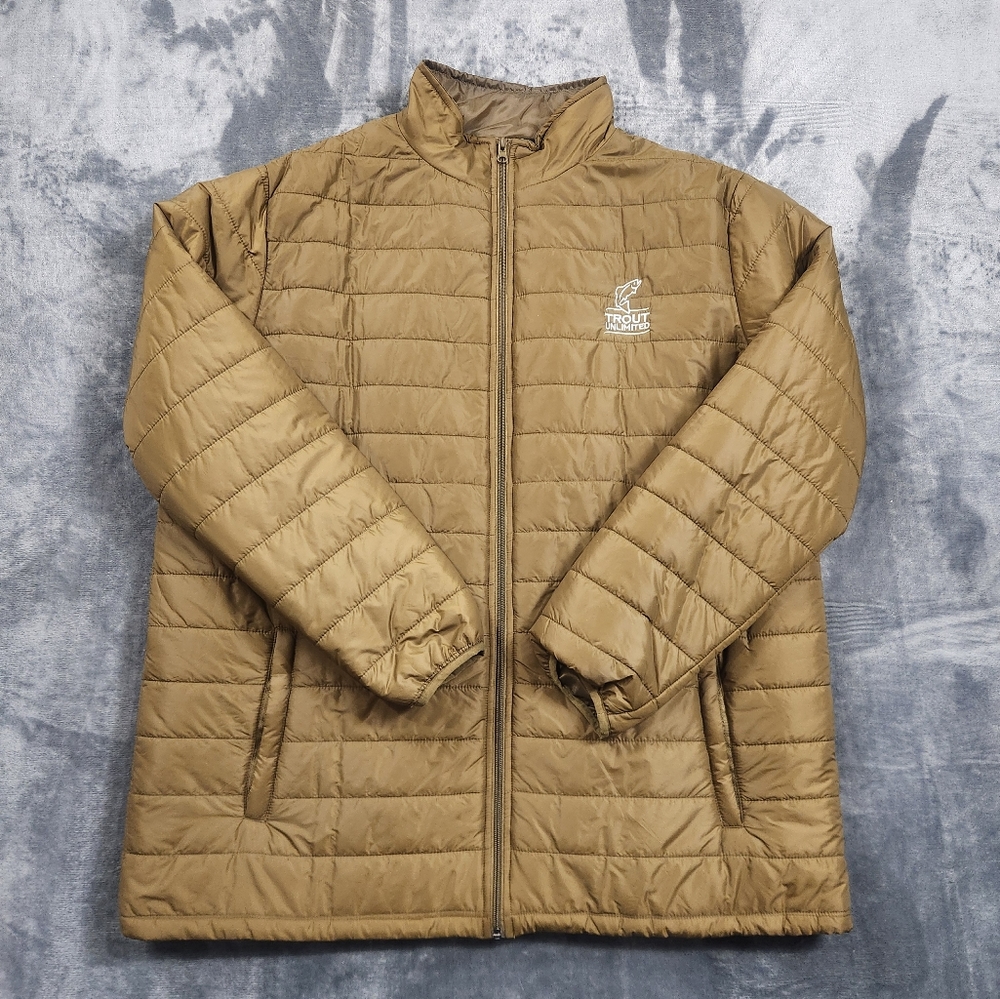 Trout Unlimiited ULTRA THIN Quilted Puffer Jacket Men's Size XXL Lightweight